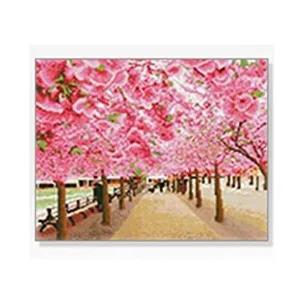 [셀러허브 패션][JHQS9ZZ5_52AG]보석십자수 풍경시리즈 벚꽃엔딩 40X50