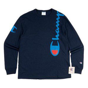 [챔피온][명품] 챔피온 헤리티지 스크립트 오버 숄더 남성 긴팔티 네이비
