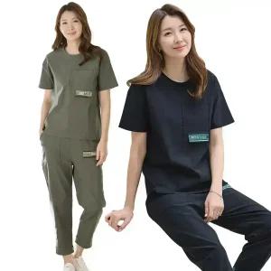 이브바바 여름 쿨 인견 스판 반팔 릴렉스 모던 셋업 상하세트 중년여성 엄마 옷