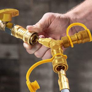 Y 스플리터 가스 급속 연결 어댑터, 그릴 발전기, 파티오 히터, 피자 오븐, 파티오 화덕, 3/8 인치