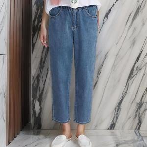 여자 배기핏 하이웨스트 슬림 2XL 밴딩 청바지