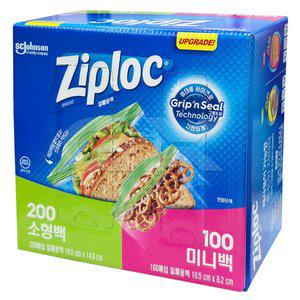 [지퍼락] 더블지퍼백 소형200매+미니100매 냉장용 gx