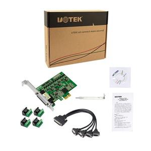 산업용 PCI-E-RS-485 RS-422 직렬 카드 PCIE RS485 4 포트 고속 변환기 DB9 Com 커넥터 UT-794