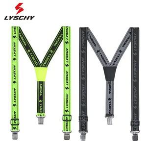 오토바이바지 LYSCHY 오토바이 레이싱 바지 용 조정 가능한 Y 서스펜더 스트랩 Motocross Biker Trousers