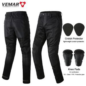 오토바이바지 VEMAR 남성용 오토바이 라이딩 바지 낙하 방지 모토크로스 사이클링 바지 CE 보호 기어 통기