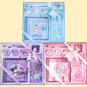 산리오 다이어리 선물 세트 시나모롤 쿠로미 마이멜로디 다꾸 꾸미기 스티커 볼펜 6공다이어리