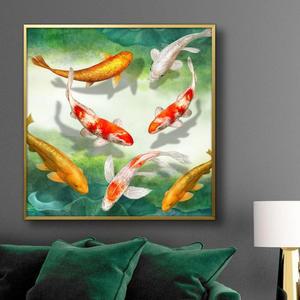 2.연두초록모던바탕 잉어그림_50골드알루미늄