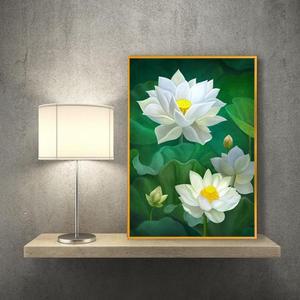 연꽃그림액자유니 풍수그림 돈들어오는 꽃그림 A3gdAL1