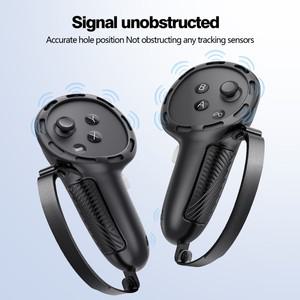 Oculus/Meta Quest 3/3S와 호환되는 업그레이드된 컨트롤러 그립 보호 장치 디자인 배터리 개방형 미끄럼