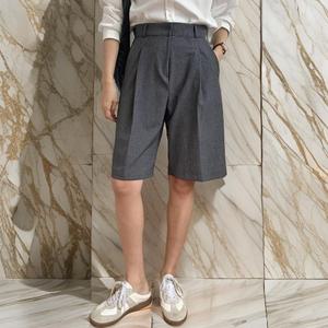 [다잇템] 여자 하프 레이온 핀턱 무지컬러 슬랙스