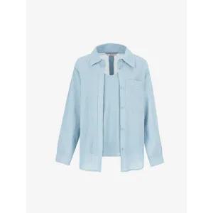 [롯데백화점]SOUP 뒷 포인트 끈나시 세트 시스루 긴팔 셔츠 SB4TX31