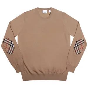 버버리 니트 벰톤 울 엘보 패치 80170201 카멜