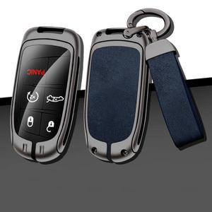 [누리정비]가죽 자동차 금속 키 케이스 커버, 지프 그랜드 체로키 WK2 레니게이드 나침반 배신자 키체인 액