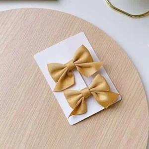 미니리본집게핀 2P) 포인트리본악어집게핀(옐로우 특-WFGGBYM