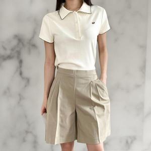 [다잇템] 여성 허리밴드 레이온 하프 정장바지 반바지