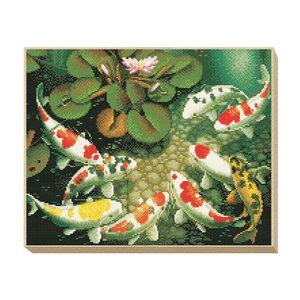 고품질 DIY 보석십자수 연못속의 잉어 40x50 만들기놀이 (WFHVYI4)