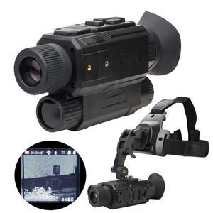 LG66 1080P HD 적외선 전술 단안 망원경 8X 줌 디지털 헤드 장착 야간 투시경 사냥 용 고글 카메라