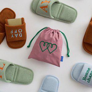 [보웰][BWTZ] 여행용 테리 실내화 슬리퍼 파우치 세트 (여성용 남성용빅사이즈)