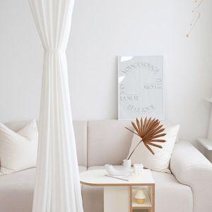 바닐라화이트 형상기억 차르르 쉬폰커튼 기본핀형