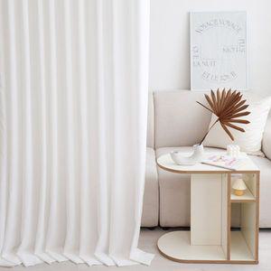 바닐라화이트 형상기억 차르르 쉬폰커튼 나비주름