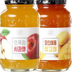 초록원 사과유니잼 1kg+파인망고잼 1kg