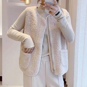 여성 양털 러블후리스 뽀글이 조끼 퍼 베스트 수면조끼