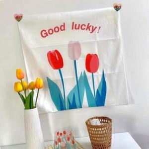 촬영 튤립 가리개커텐 카페패브릭포스터 붉은꽃 (3qfxq)