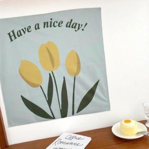 튤립 카페패브릭포스터 패널커튼 촬영 노란꽃 (3qg2e)