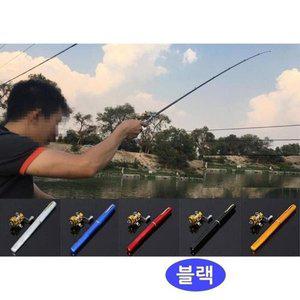 [JH1115R6_53DF]휴대용 블랙 세트 초보민물낚시 릴낚시대