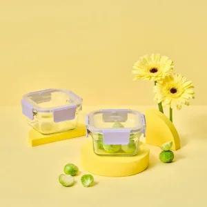 글라스락 퓨어 오븐 베리페리 정사각 440mL 2조