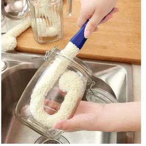 기본형 글라스 클리너 1EA/빨대/세척/솔/텀블러/싱크대/청소/병/회전/컵/수세미/유리병/스폰지/세척브러쉬