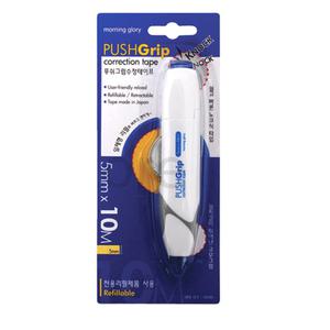 모닝글로리 4500 푸쉬그립 수정테이프 10M 디스펜서 편한 카트리지 교체 리필형 사무용품 학용품