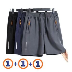 +1 남성 여름 쿨 반바지 지퍼포켓 스판 아이스 5부 팬츠 3개세트 여름반 런닝반 아이스팬츠 남자