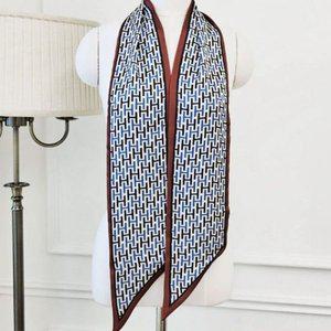 [애슬릿] 여성 영문 배색 양면 리본 타이 방도 스카프