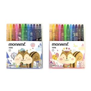모나미 돌돌이 샤프식 색연필 12색 샤프형 미술필기구 색칠놀이