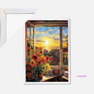 500피스퍼즐 석양에 창문+슬림우드화이트 고흐 물든jkl564