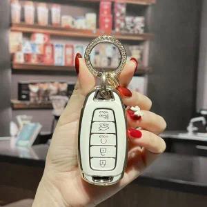 차키케이스 5 버튼 TPU 자동차 원격 키 케이스 커버 현대 팰리세이드 Ix35 투싼 악센트 산타페 솔라리스 엘