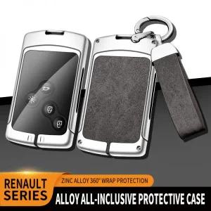 차키케이스 아연 합금 가죽 TPU 자동차 원격 키 가방 르노 콜레오스 메간 RS 시닉 플루언스 부적 2016 2017