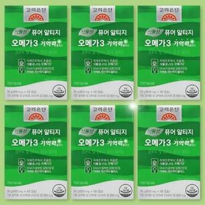 고려은단 식물성 퓨어 알티지 오메가3 기억력 플러스 60정 x 6박스