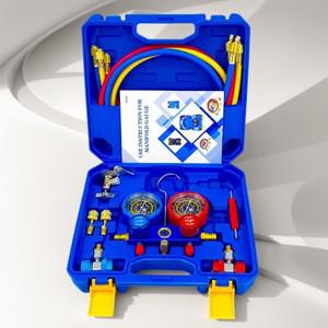 3웨이 AC 진단 매니폴드 게이지 세트 R134A/R22/R410/R404 프레온 충전 도구 용 에어컨