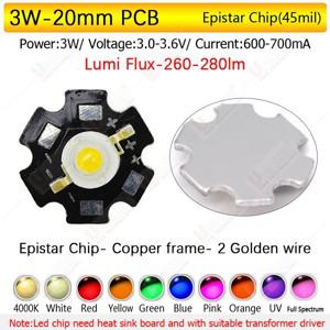10pcs 1W 3W Epistar 칩  전력 화이트/자연 화이트/레드/그린/블루/로얄 블루 IR LED 구슬 칩 20mm 스타 pc