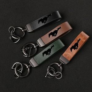 포드 gt  포드 머스탱 GT SHELBY 305 500 gt 2009-2024 자동차에 대한 스포츠 고품질 가죽 키 체인 4S 사용