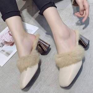 키높이뮬 털안감 뮬힐 맘룩 등원 패션 뮬구두 굽있는 힐슬리퍼