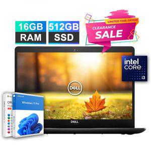 Dell INSPIRON 노트북 [세금포함] [정품] LAPTOP 랩탑 14 오피스 2024 Intel i3 16GB RAM  512GB SSD 솔리
