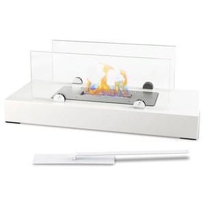 테이블탑 파이어 피트 실내/외 사용을 위한 휴대용 미니 벽난로, 소형 파이어 피트 테이블탑 벽난로, 휴대용 스모어 메이커 키트, 홈 데코, 집들이 선물 (흰색)