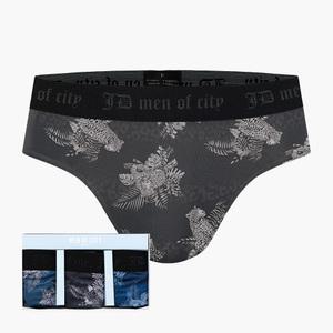 제임스딘 남성 삼각 팬티 세트 3매입 아웃밴드 50D 폴리 스판 남자 브리프 동물 호피 표범 빅사이즈 MPAZ91