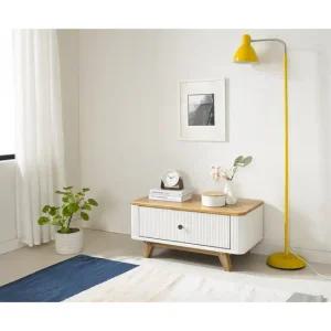 데코라인 버본 텝바보드 고무나무 협탁 서랍장 화이트 700 방문설치