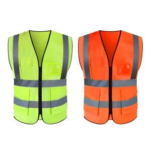포켓 야광조끼 형광조끼 인쇄가능 그린 오렌지/공사현장/야간작업/작업복/안전용품/주차안내