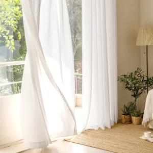 더자리 고밀도 쉬폰커튼 아일렛형 4size white color