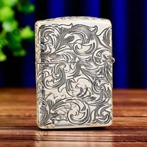 훈제 은대엽 당초꽃 당초문 지포라이터